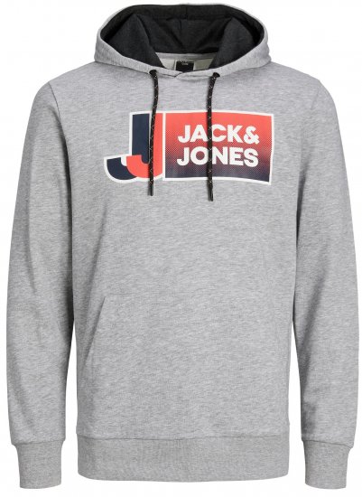 Jack & Jones JCOLOGAN Hoodie Light Grey Melange - Felpe & felpe con cappuccio - Felpe & Felpe con Cappuccio Uomo Taglie Forti