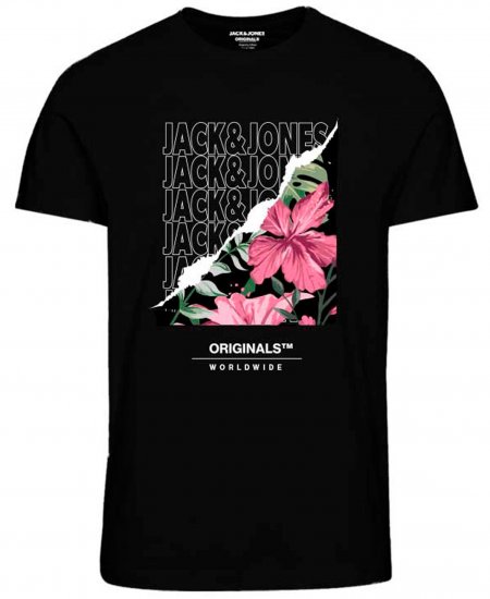 Jack & Jones JORBOOSTER T-Shirt Black - Magliette - Magliette Uomo Taglie Forti