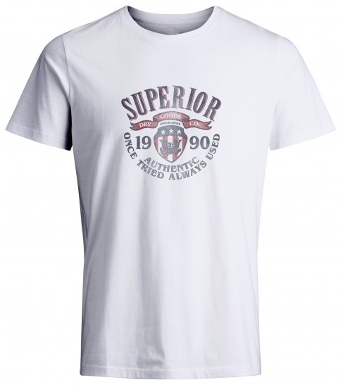 Jack & Jones JPRBLU Vintage T-shirt White - Magliette - Magliette Uomo Taglie Forti