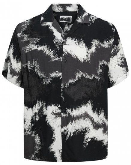 Jack & Jones JCOJEFF AOP Resort Shirt Asphalt - Camicie - Camicie Taglie Forti Uomo