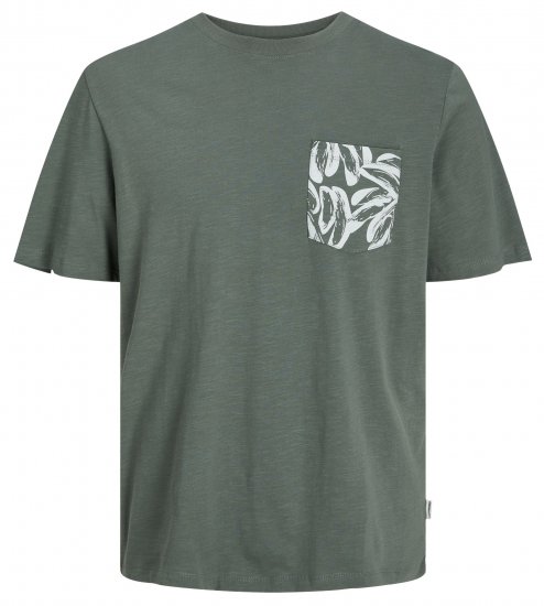 Jack & Jones JORLAFAYETTE POCKET T-Shirt Laurel Wreath - Magliette - Magliette Uomo Taglie Forti