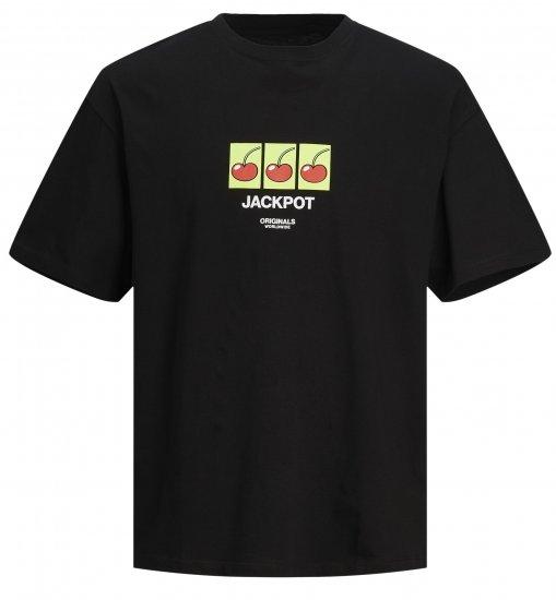 Jack & Jones JORBLOCKPOP T-Shirt Black - Magliette - Magliette Uomo Taglie Forti