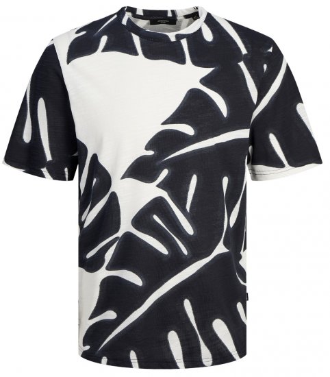 Jack & Jones JPRBLAPALMA AOP T-Shirt Snow White - Magliette - Magliette Uomo Taglie Forti
