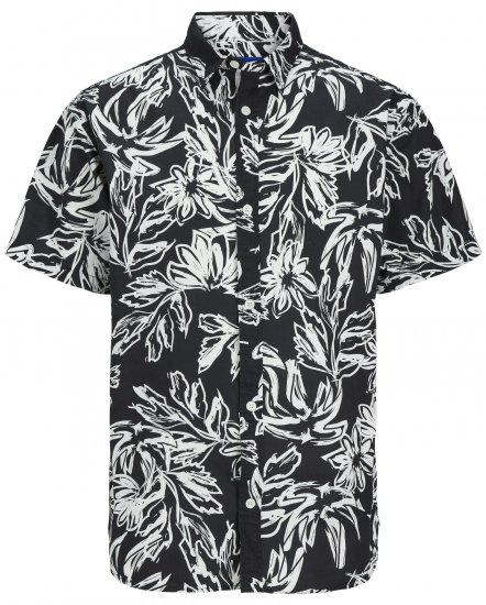 Jack & Jones JORLAFAYETTE AOP Short Sleeve Shirt Black - Camicie - Camicie Taglie Forti Uomo