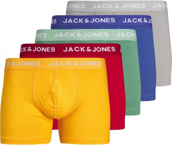 Jack & Jones JACLARRY SOLID TRUNKS 5 PACK Tango Red - Intimo & costumi da bagno - Intimo Taglie Forti Uomo