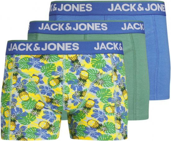 Jack & Jones JACPINEAPPLE SKULL TRUNKS 3 PACK Palace Blue - Intimo & costumi da bagno - Intimo Taglie Forti Uomo