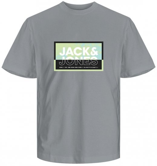Jack & Jones JCOLOGAN SUMMER PRINT T-Shirt Gray - Magliette - Magliette Uomo Taglie Forti