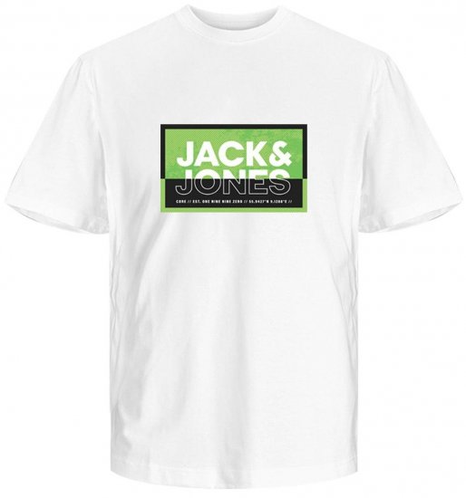 Jack & Jones JCOLOGAN SUMMER PRINT T-Shirt White - Magliette - Magliette Uomo Taglie Forti
