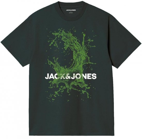 Jack & Jones JCOOCEAN SPLASH T-Shirt Black - Magliette - Magliette Uomo Taglie Forti
