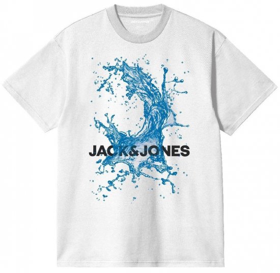 Jack & Jones JCOOCEAN SPLASH T-Shirt White - Magliette - Magliette Uomo Taglie Forti