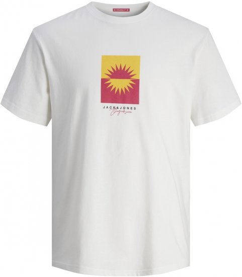Jack & Jones JORMARBELLA BRANDING TEE SS Bright White - Magliette - Magliette Uomo Taglie Forti
