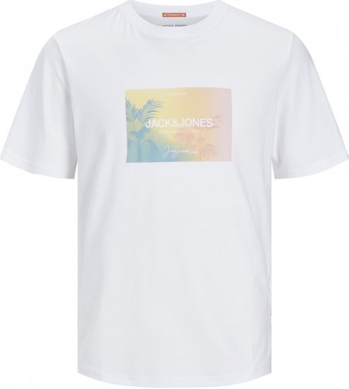 Jack & Jones JORARUBA Sunset Branding T-shirt White - Magliette - Magliette Uomo Taglie Forti
