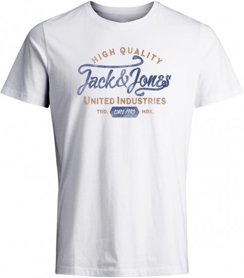  Jack & Jones JPRBLULOUIE SS TEE CREW NECK Cloud Dancer - Magliette - Magliette Uomo Taglie Forti