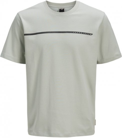 Jack & Jones FUSION Full Branding T-Shirt Aqua Grey - Magliette - Magliette Uomo Taglie Forti