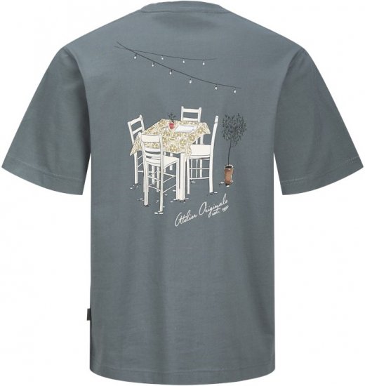 Jack & Jones Lington Back And Front Print Crew Neck T-Shirt Grey - Magliette - Magliette Uomo Taglie Forti