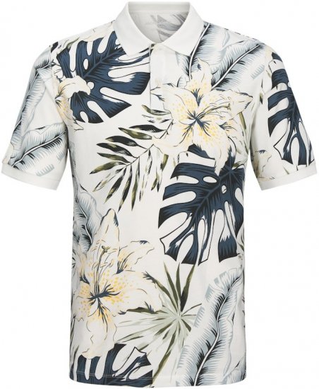Jack & Jones Hawaii AOP Short Sleeve Polo White - Polo - Polo Uomo Taglie Forti