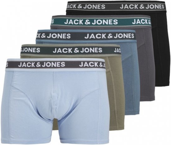 Jack & Jones Evan Solid Trunks 5-Pack Black - Intimo & costumi da bagno - Intimo Taglie Forti Uomo