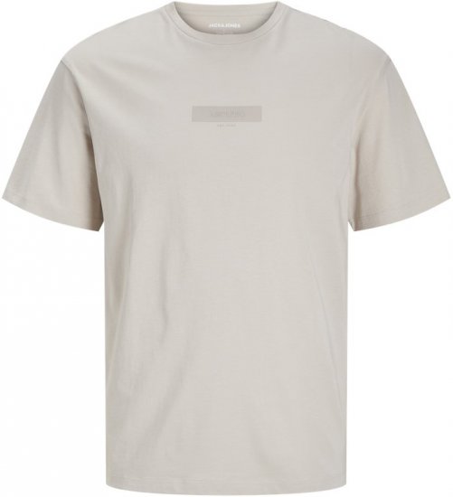 Jack & Jones TAKA T-Shirt Light Grey - Magliette - Magliette Uomo Taglie Forti