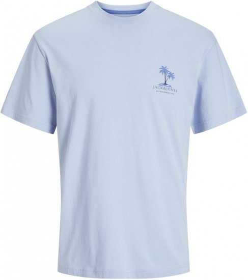 Jack & Jones Summer Vibes Crew Neck T-Shirt Chambray Blue - Magliette - Magliette Uomo Taglie Forti