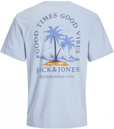 Jack & Jones Summer Vibes Crew Neck T-Shirt Chambray Blue - Magliette - Magliette Uomo Taglie Forti