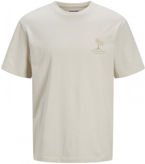  Jack & Jones Summer Vibes Crew Neck T-Shirt Moonbeam - Magliette - Magliette Uomo Taglie Forti