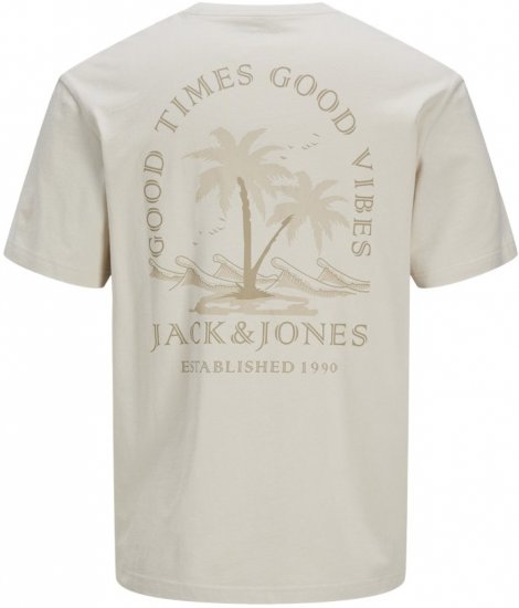  Jack & Jones Summer Vibes Crew Neck T-Shirt Moonbeam - Magliette - Magliette Uomo Taglie Forti