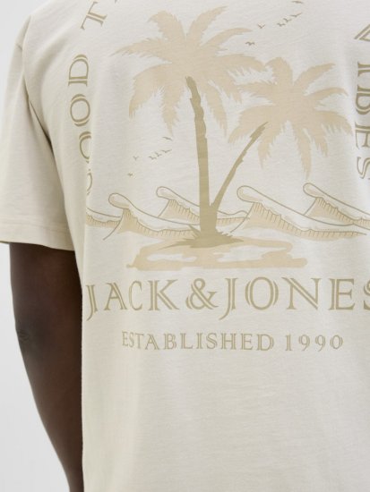  Jack & Jones Summer Vibes Crew Neck T-Shirt Moonbeam - Magliette - Magliette Uomo Taglie Forti