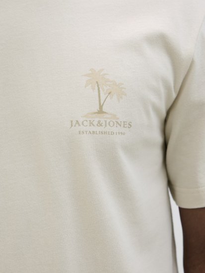  Jack & Jones Summer Vibes Crew Neck T-Shirt Moonbeam - Magliette - Magliette Uomo Taglie Forti