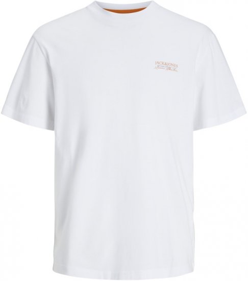 Jack & Jones Summer Vibes Crew Neck T-Shirt White - Magliette - Magliette Uomo Taglie Forti