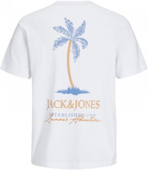 Jack & Jones Summer Vibes Crew Neck T-Shirt White - Magliette - Magliette Uomo Taglie Forti