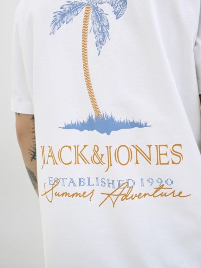 Jack & Jones Summer Vibes Crew Neck T-Shirt White - Magliette - Magliette Uomo Taglie Forti