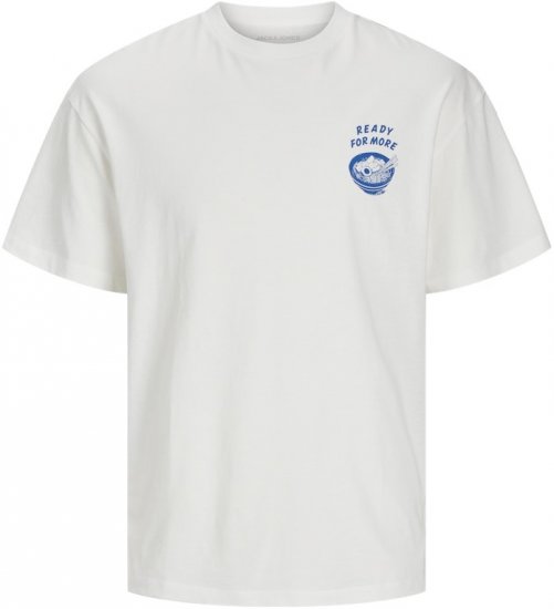 Jack & Jones Charge Crew Neck Printed T-Shirt White - Magliette - Magliette Uomo Taglie Forti
