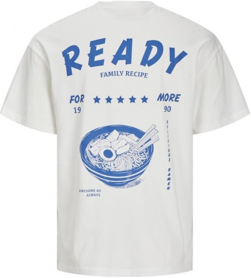 Jack & Jones Charge Crew Neck Printed T-Shirt White - Magliette - Magliette Uomo Taglie Forti
