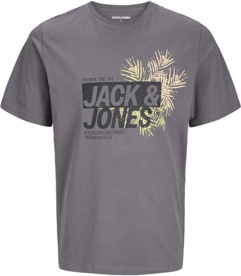 Jack & Jones Jaxon Crew Neck T-Shirt Castlerock - Magliette - Magliette Uomo Taglie Forti