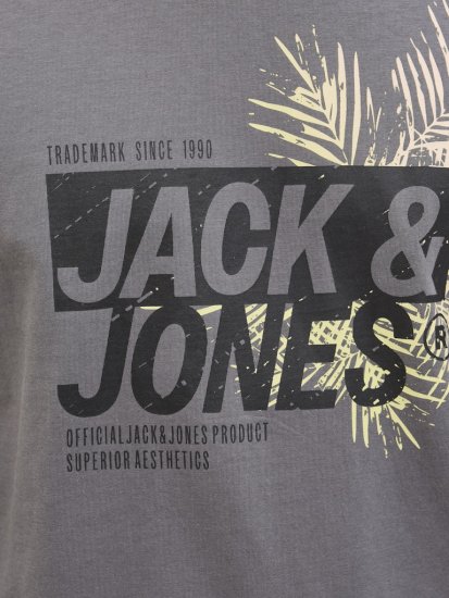 Jack & Jones Jaxon Crew Neck T-Shirt Castlerock - Magliette - Magliette Uomo Taglie Forti