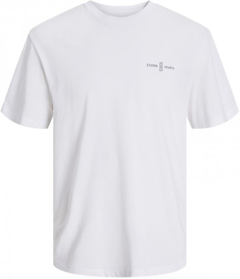 Jack & Jones Ayce Crew Neck T-Shirt White - Magliette - Magliette Uomo Taglie Forti