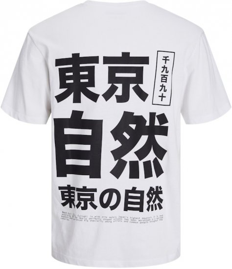 Jack & Jones Ayce Crew Neck T-Shirt White - Magliette - Magliette Uomo Taglie Forti