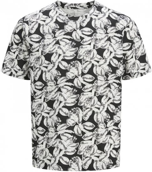 Jack & Jones Split AOP Crew Neck T-Shirt Black - Magliette - Magliette Uomo Taglie Forti