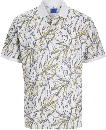 Jack & Jones Split AOP Print Polo White - Polo - Polo Uomo Taglie Forti