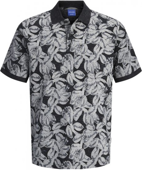 Jack & Jones Split AOP Print Polo Black - Polo - Polo Uomo Taglie Forti