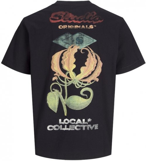 Jack & Jones Retiro Crew Neck T-Shirt Black - Magliette - Magliette Uomo Taglie Forti