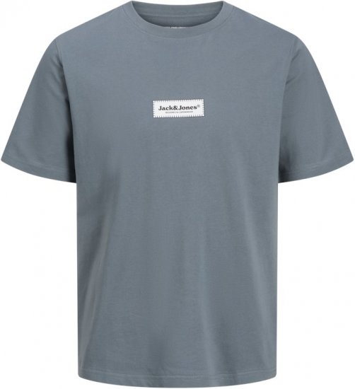 Jack & Jones Split Fakestitch Branding T-Shirt Grey - Magliette - Magliette Uomo Taglie Forti