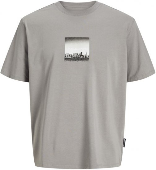 Jack & Jones Pacer Photo Branding Crew Neck T-Shirt Grey - Magliette - Magliette Uomo Taglie Forti