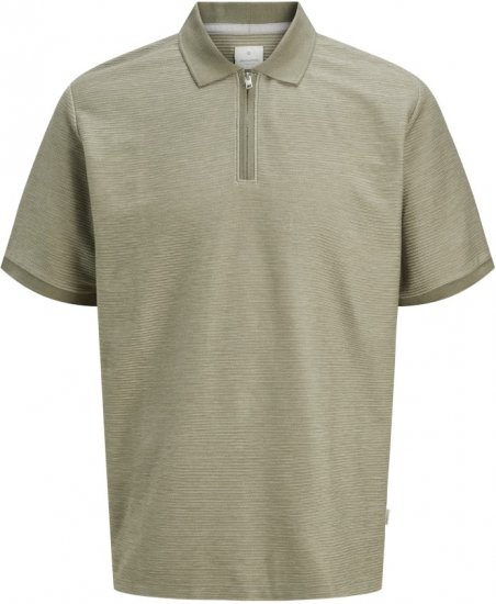 Jack & Jones Ronnie Polo with Zipper Grey - Polo - Polo Uomo Taglie Forti