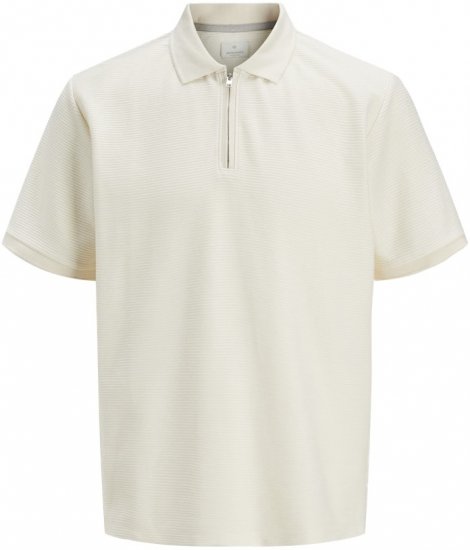 Jack & Jones Ronnie Polo with Zipper Bright White - Polo - Polo Uomo Taglie Forti