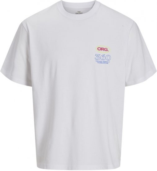 Jack & Jones Compact Crew Neck T-Shirt White - Magliette - Magliette Uomo Taglie Forti