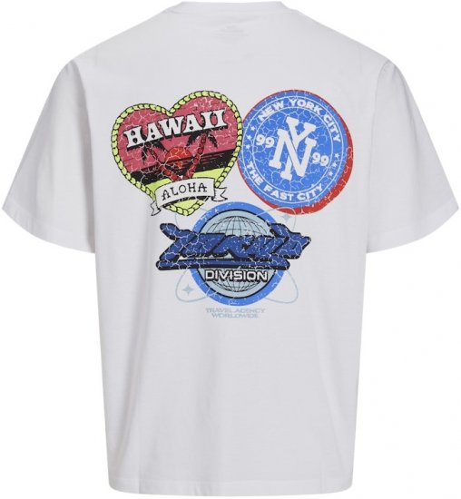 Jack & Jones Compact Crew Neck T-Shirt White - Magliette - Magliette Uomo Taglie Forti