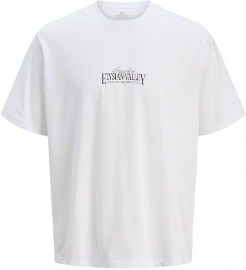 Jack & Jones Parallel Crew Neck T-Shirt Bright White - Magliette - Magliette Uomo Taglie Forti