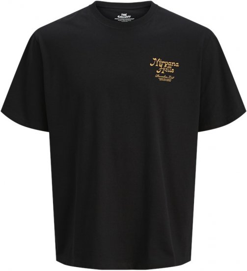 Jack & Jones Parallel Crew Neck T-Shirt Black - Magliette - Magliette Uomo Taglie Forti
