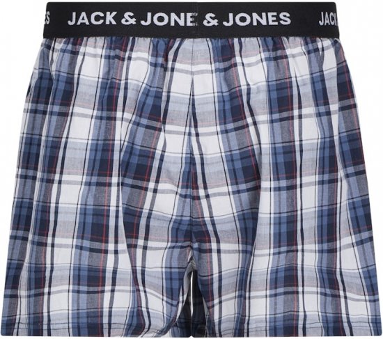 Jack & Jones Saigon Blue/Red Check Woven Boxers 3-Pack Navy Blazer - Intimo & costumi da bagno - Intimo Taglie Forti Uomo